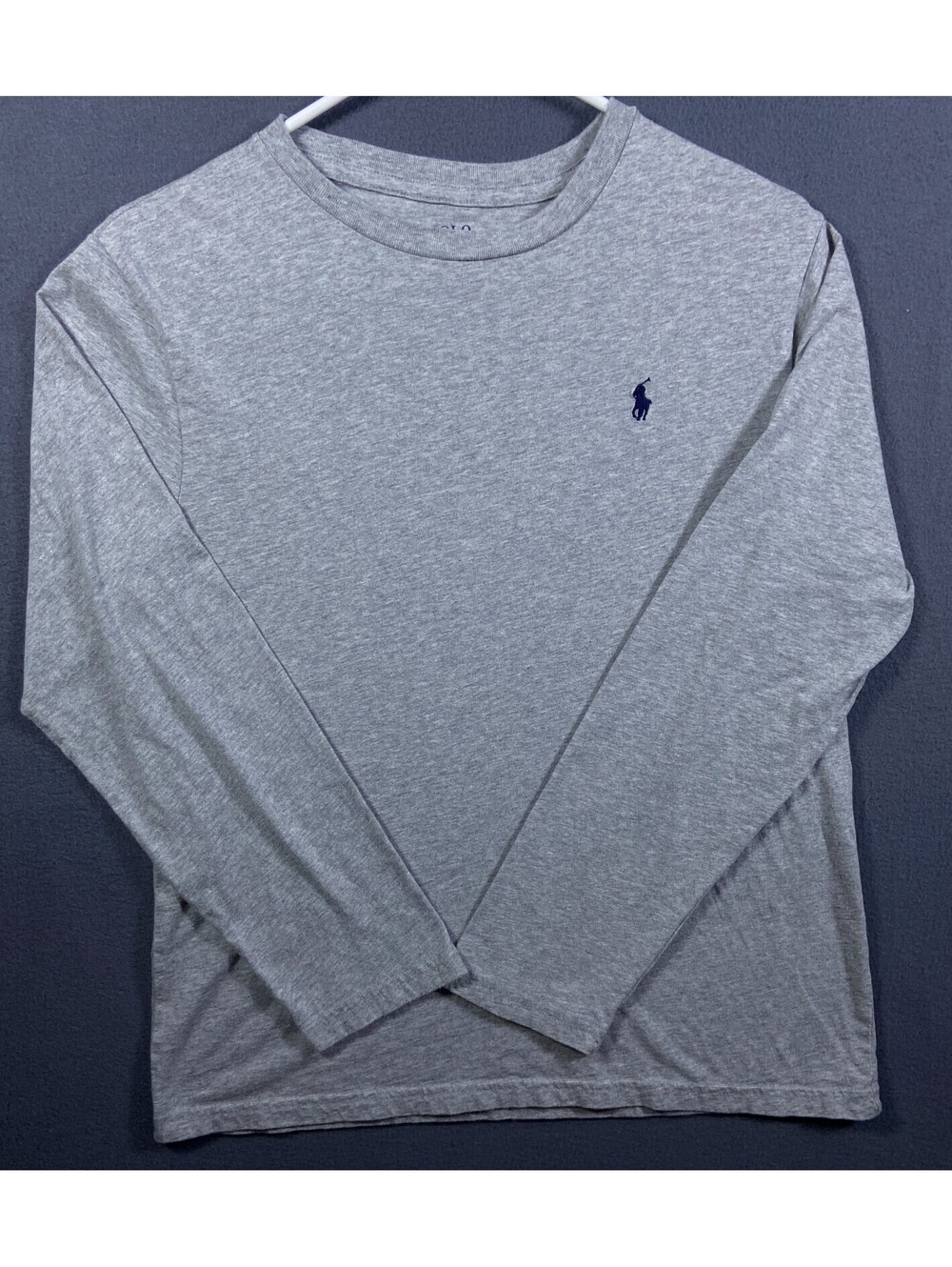 L (14-16) Polo Ralph Lauren Crew Neck Large TShirt Gray LS Pony Preppy Heritage